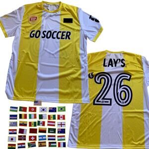 FIFA World Cup 2026 Limited Edition Lays Promo Soccer Jersey 37 Flag Patches L